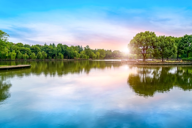 Beautiful landscape and lake landscape