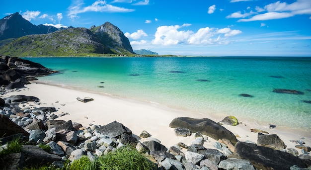 Beautiful landscape in Lofoten Islands in Summer, Norway 