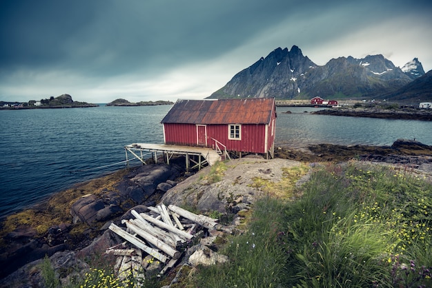 Beautiful landscape in Lofoten Islands in Winter, Norway 