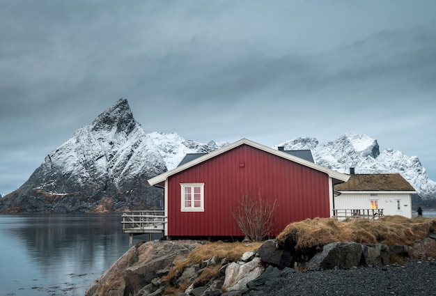 Beautiful landscape in Lofoten Islands in Winter, Norway 