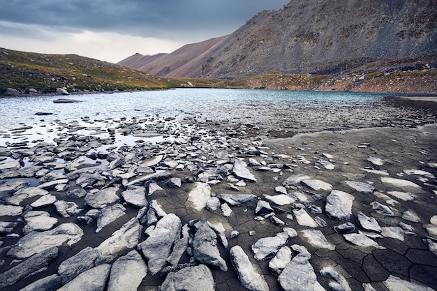 Beautiful landscape of mountain lake