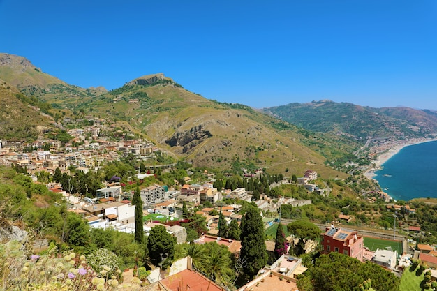 Beautiful landscape panorama of Sicily coastline