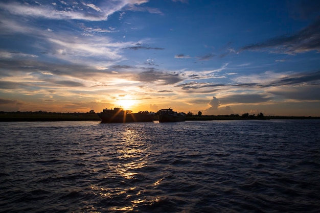 Beautiful Landscape View of Beach Dramatic Colorful Sunset