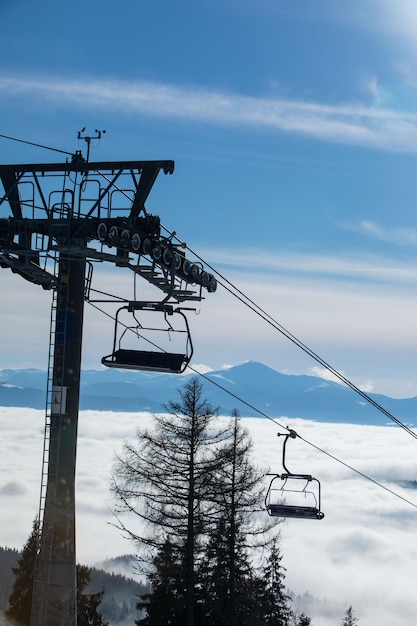 Beautiful landscape view of carpathian bukovel mountain ski resort ukraine