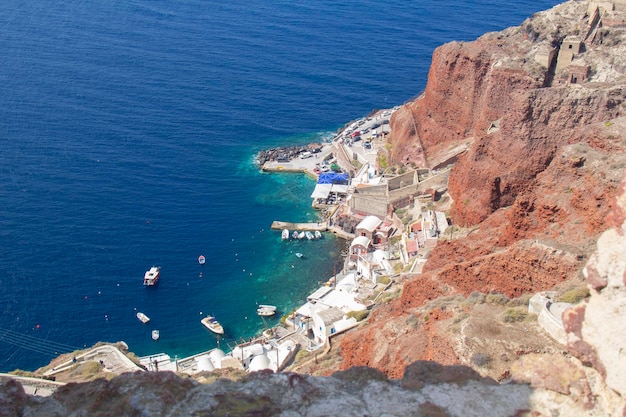 Beautiful landscape view Santorini or oia famous Island at Greece.