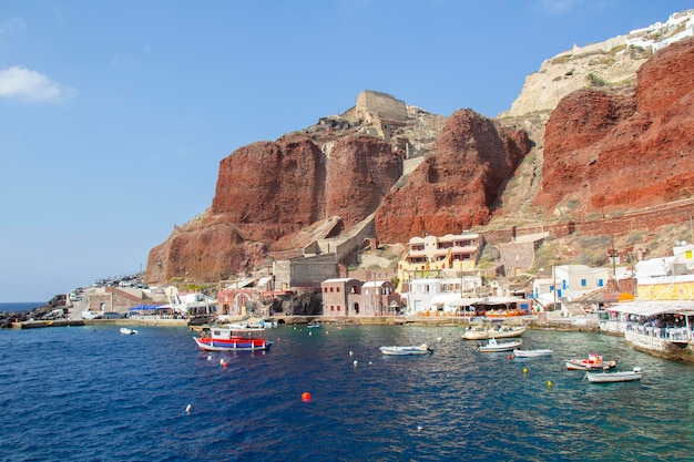 Beautiful landscape view Santorini or oia famous Island at Greece.