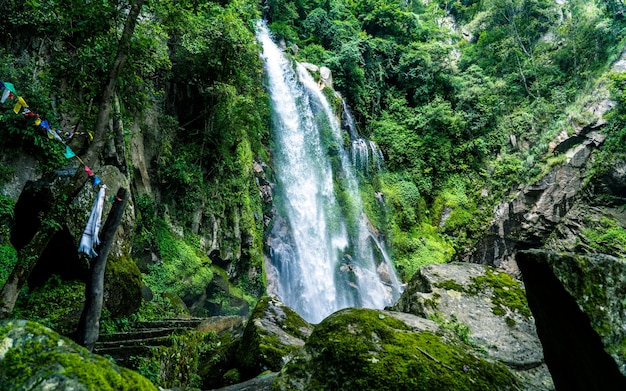 Beautiful landscape view waterfall at Makwanpur Nepal