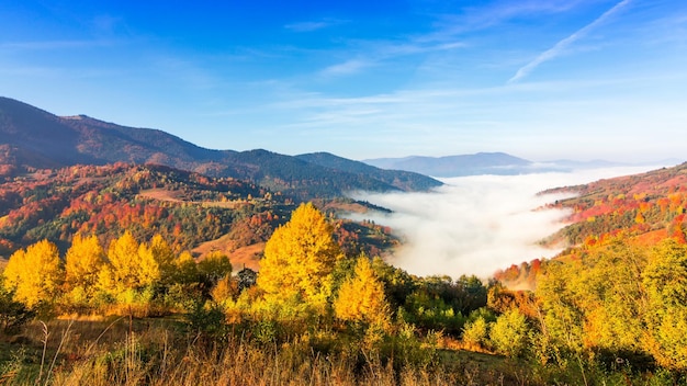 Beautiful landscape with hills and mountais