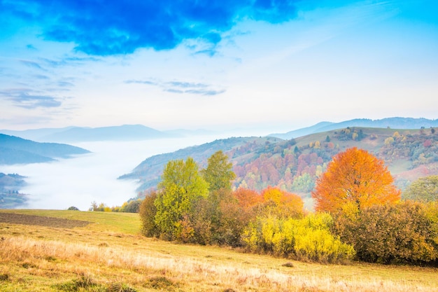 Beautiful landscape with hills and mountais