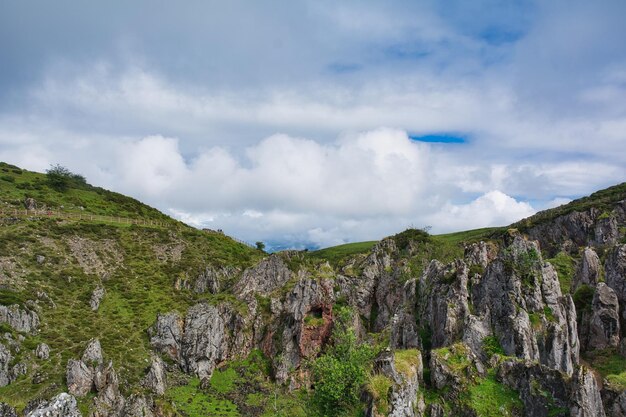 beautiful landscapes of the lakes of covadonga in asturias picos de europa