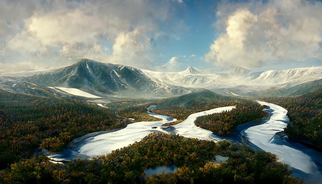 beautiful large landscape filled with hills sparse forest