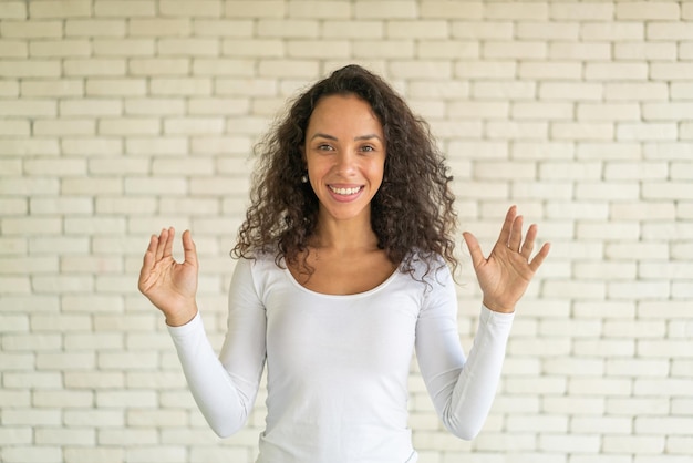 Beautiful Latin woman with smile and happy feeling