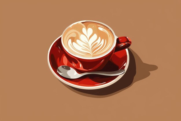 Beautiful latte art in girlish style featuring various coffee drinks with milk