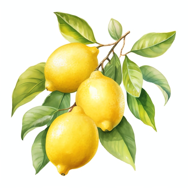 beautiful Lemon yellow farmhouse clipart illustration