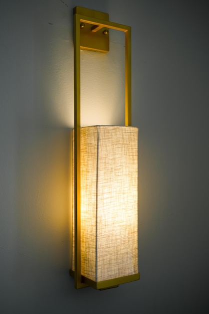 Beautiful light lamp hanging on wall