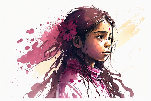 Beautiful light Viva magenta indian girl