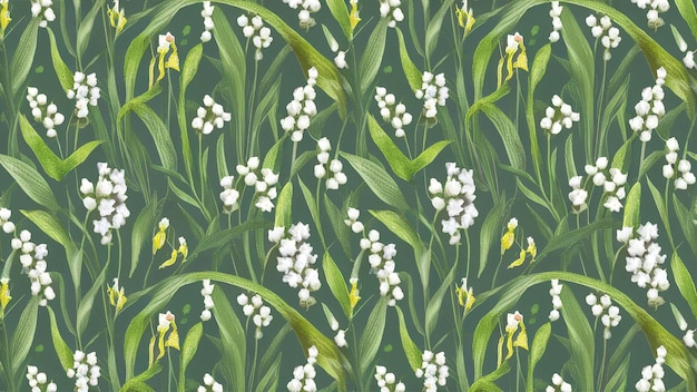 Photo beautiful lily of the valley flower pattern