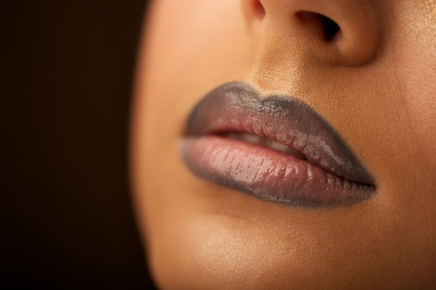 beautiful lips of a young girl