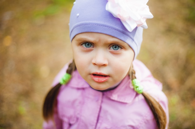 Beautiful little girl portrait outdoors