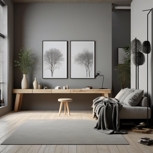 Beautiful Living Room Drawing