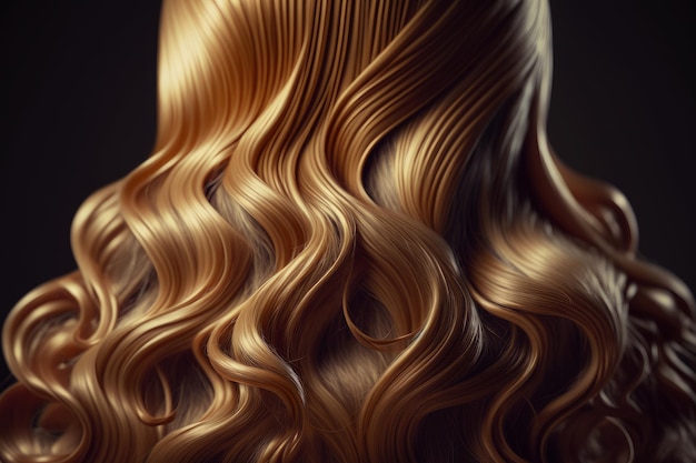 Beautiful Long Curly Hair background Illustration Generative AI