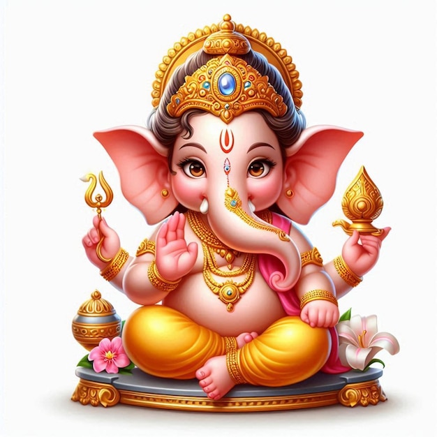 Beautiful lord ganesh chaturthi or vinayaka popular hindu festival