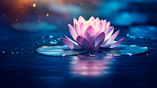 Beautiful lotus flower in the pool Generative AI