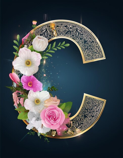 Photo beautiful and luxury letter c design