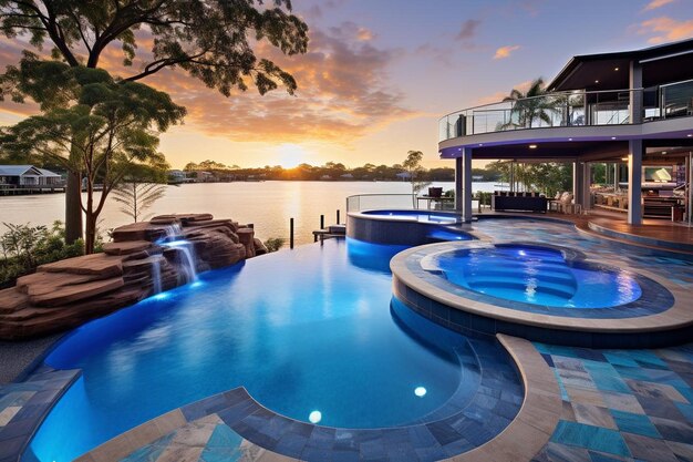 Beautiful luxury outdoor swimming pool xa