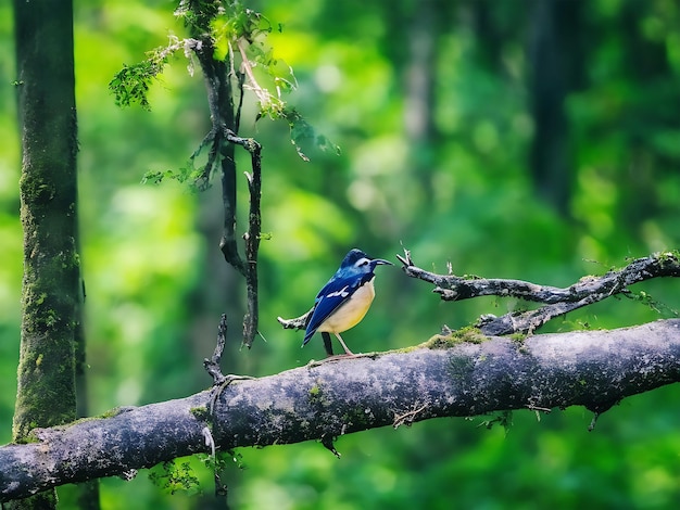 Beautiful Macaw bird in the forest ai generated