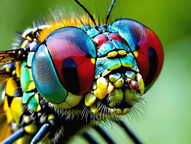 Photo beautiful macro shot of a dragonfly