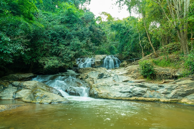 beautiful Mae Sa Waterfall in Chiang mai, Thailand