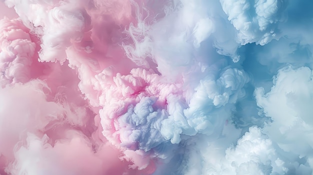 Photo beautiful magic background cumulus clouds in pastel colors pink and blue sun rays