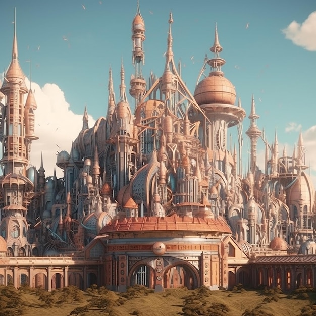 Beautiful magical kingdom complex images Generative AI