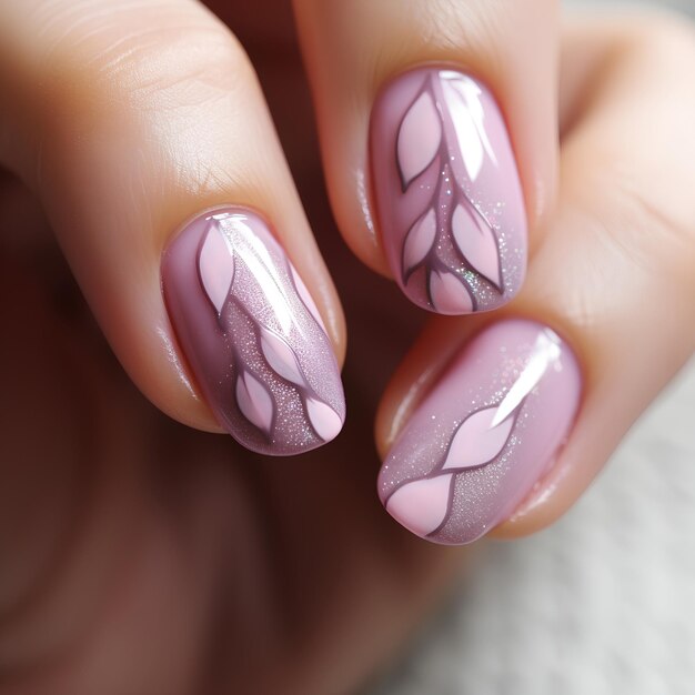 Photo beautiful manicured pink fingernails