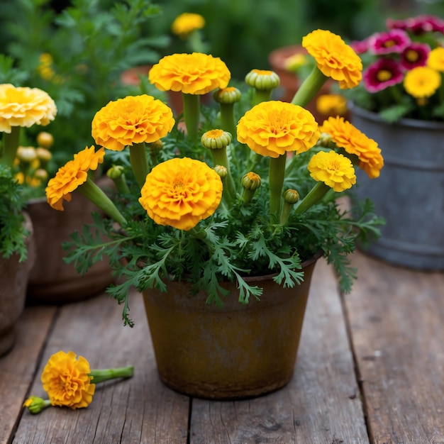 Photo beautiful marigold photos for seasonal and outdoor designs