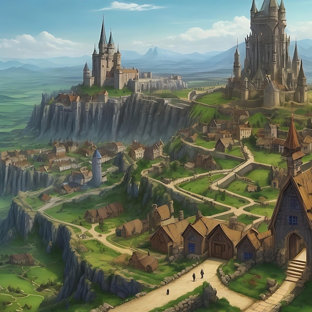 Beautiful medieval fantasy landscape