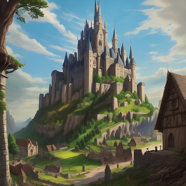 Beautiful medieval fantasy landscape