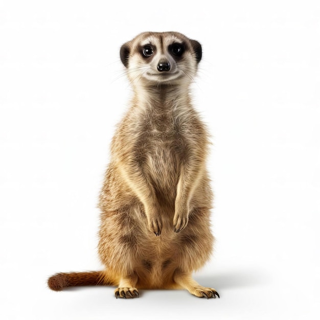 Photo beautiful meerkat isolated on white background