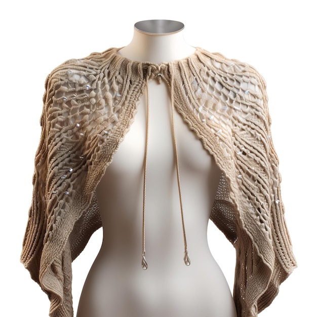 Beautiful Metallic Capelet Cardigan isolated on white background