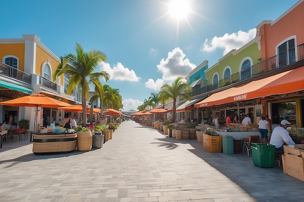 Photo beautiful miami bayside marketplace scene