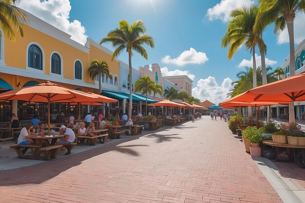 Photo beautiful miami bayside marketplace scene