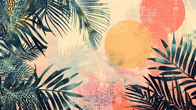 Photo beautiful mixed abstract illustration for graphic summer and urban background theme