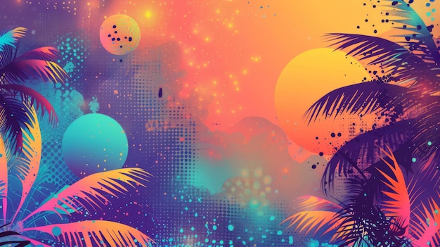 beautiful mixed abstract illustration for graphic summer and urban background theme