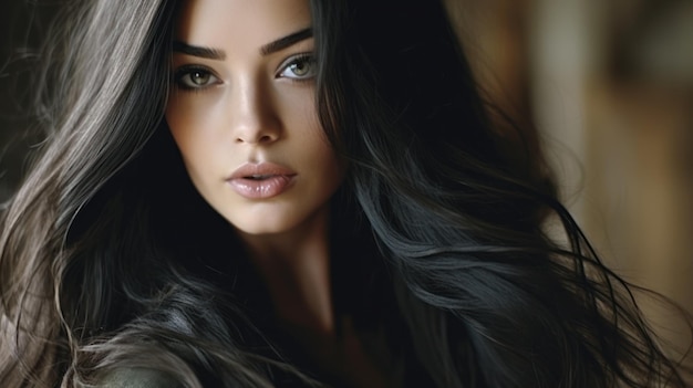 Beautiful model woman with long hairstyle Care and beauty hair products