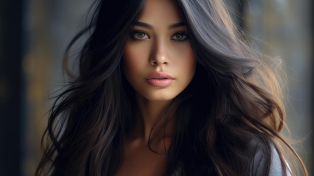 Beautiful model woman with long hairstyle Care and beauty hair products