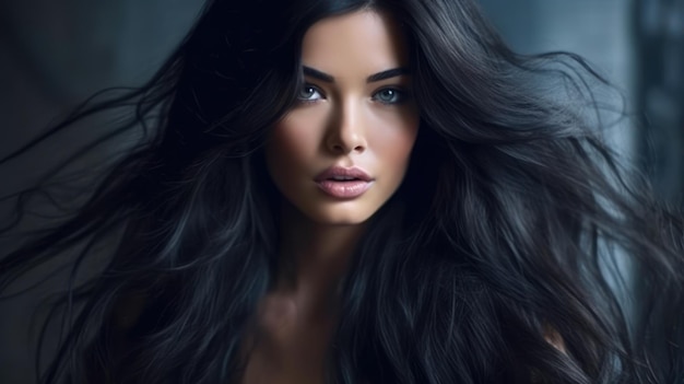 Beautiful model woman with long hairstyle Care and beauty hair products