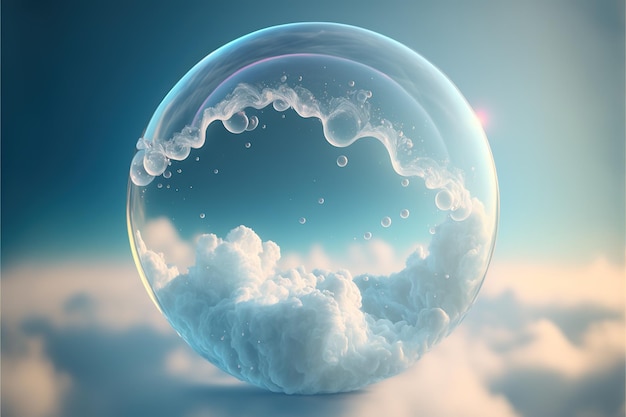 Beautiful modern abstract artwork of sky and bubble