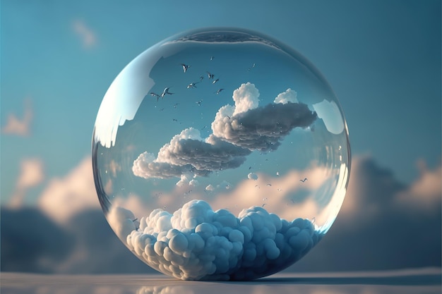 Beautiful modern abstract artwork of sky and bubble