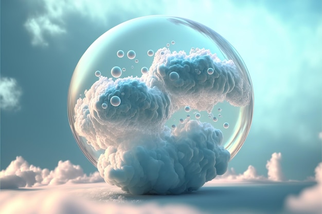 Beautiful modern abstract artwork of sky and bubble